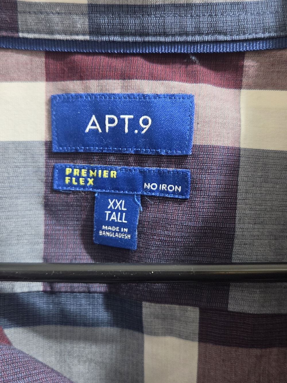 Apt. 9 Men's Plaid Button-Down Shirt - Blue & Burgundy & White